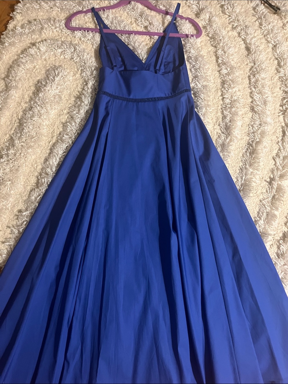 COS Cobalt Blue A-Line Crisp Cotton Strap Dress